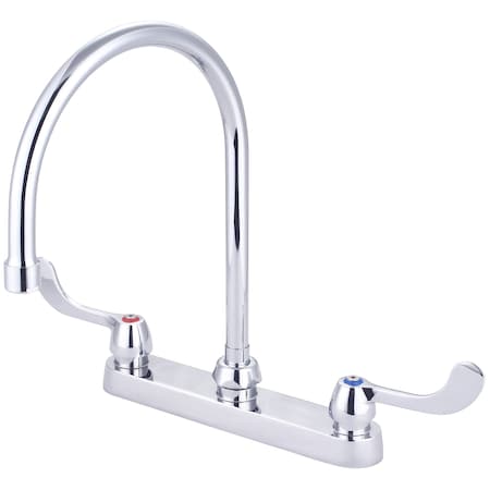 Central Brass Two Handle Cast Brass Kitchen Faucet in Chrome 0122-ELS19